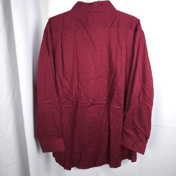NWT Croft & Barrow Mens 17.5 32/33 Burgundy Red Classic Fit Dress Shirt - Picture 3 of 7